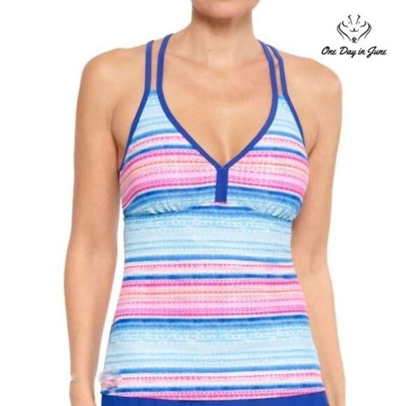 Splashletics Striped Tankini Top Size L - Picture 1 of 2